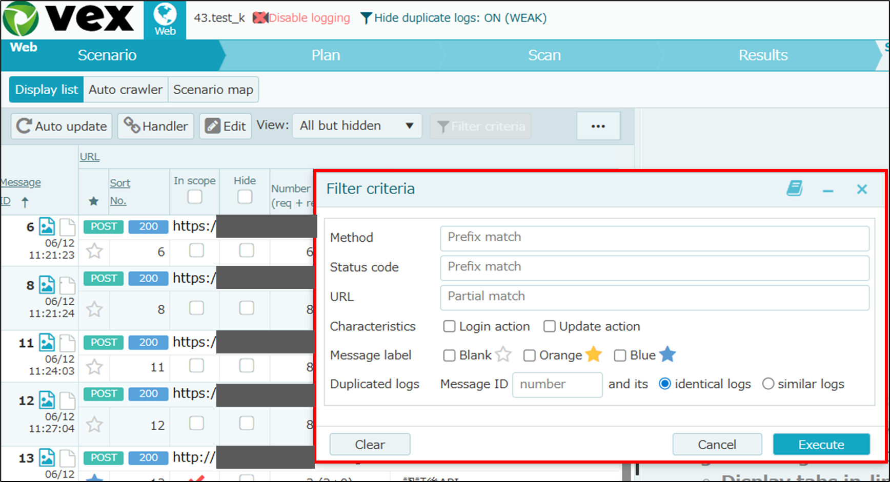 Is it possible to filter specific proxy logs from the log list?